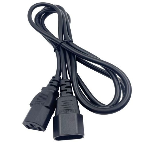 Cble d'alimentation noir IEC C5 vers AU US UK EU,extension de bureau,Italie Suisse,Inde,Afrique du Sud,Brsil - Type C13 to C14 Cable
