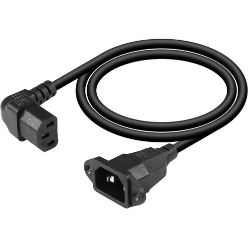 Cble d'extension C14 vers C13, cble d'extension d'alimentation PDU C14  90 degrs C13, IEC 320 C14 mle vers Angle Bas C13 Femelle, Cordon d'alimentation 3 Broches, pour moniteurs, etc