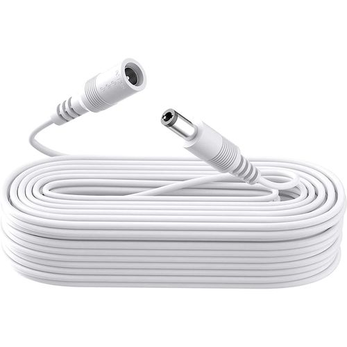 Cble d'extension d'alimentation, Cordon d'extension pour Adaptateur d'alimentation DC 12 V, 10 m 33 Pieds 5,5 mm x 2,1 mm, Compatible avec l'alimentation 12 V DC pour camra de scurit CCTV(Blanc)