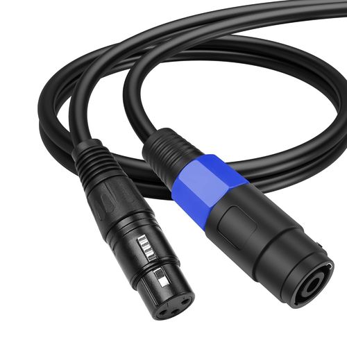 Cble D'Extension Speakon Vers Xlr 22 Awg Vers Xlr Femelle  3 Broches Avec Verrou Tournant Pour Amplificateur Pro Dj Pa Stage (0,5 M Speakon Femelle)[X1484]