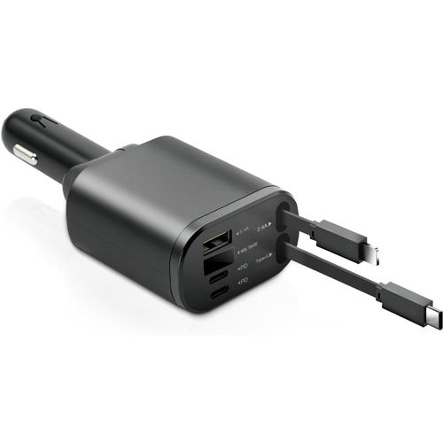 Cble de Charge de Voiture USB C,5 en 1,70 W,avec Port et USB-C,cble de Charge rtractable,Compatible avec iPhone 16/15/14/13,Galaxy S25/S24/S23,iPad