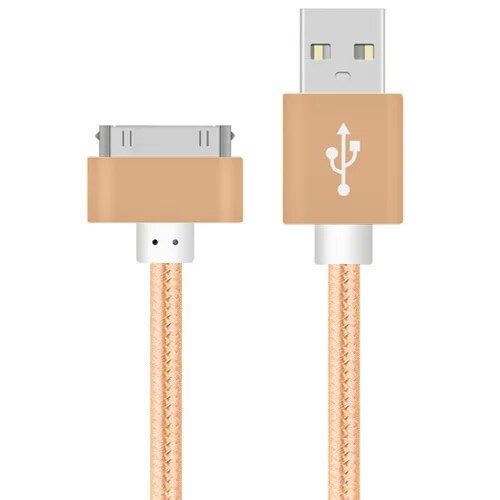 Cble De Charge Rapide Pour Iphone 4 4s Ipad 2 3 Ipod 30 Broches,Fil En Nylon Tress,Transfert De Donnes,Synchronisation Usb,Adaptateur De Chargeur - Type Gold-2m