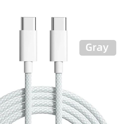 Cble De Charge Rapide Usb C Vers Usb C,Cble D'origine,Chargeur De Type C,Ligne De Donnes,Iphone 15 Pro Max,Xiaomi 13,60w,5a - Type Grey-1m