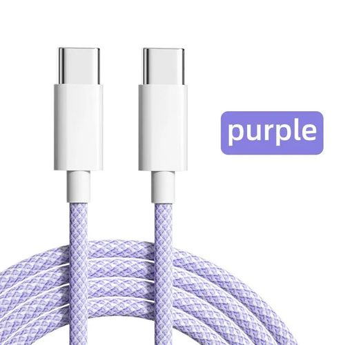 Cble De Charge Rapide Usb C Vers Usb C,Cble D'origine,Chargeur De Type C,Ligne De Donnes,Iphone 15 Pro Max,Xiaomi 13,60w,5a - Type Lavande-1.5m