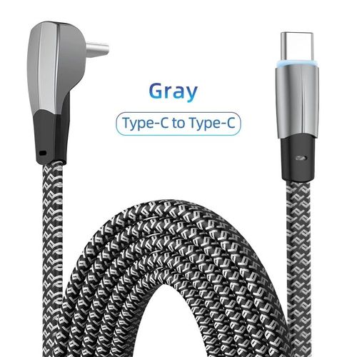 Cble De Charge Rapide Usb De Type C  Type C,Chargeur Rapide Pour Les Placements Samsung,Xiaomi,Huawei,Transfert De Donnes,Pd 60w,90,Rsistant - Type Grey Type C-1m