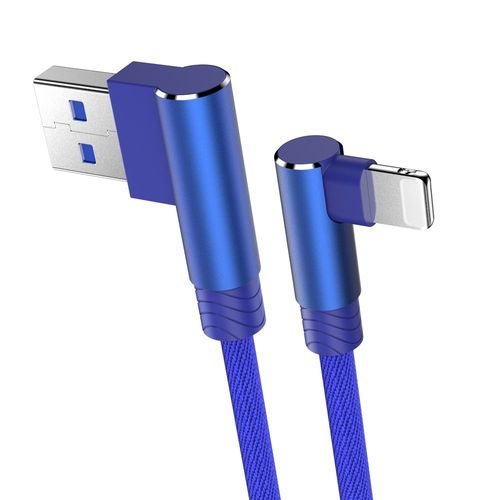 Cble De Chargeur Usb Rsistant  90 Pour Iphone,Charge Rapide D'origine,Fil De Donnes,Iphone 6 6s 7 8 Plus X Poly Xs 11 12 13 14 Pro Max Se Ipad,3m - Type Bleu-1m