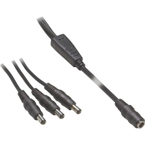 Cble De Connexion Basse Tension Voltcraft 072958c Dc Femelle Ext 5.5 Mm Int 2.5 Mm Vers 3x Dc Mle Ext 5.5 Mm Int 2.5