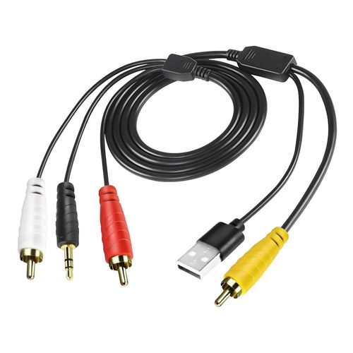 Cble de conversion audio stro SPDIF coaxial vers analogique L/R RCA 3,5 mm avec bloc d'alimentation USB pour HDTV, Xbox, DVD, PS4-1,5 m