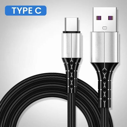 Cble De Donnes De Type C  Charge Rapide,Xiaomi 11 Pro,Huawei,Micro Usb,Chargeur Rapide,Fil De Tlphone Pour Samsung,5a,0.3 M,2 M,1/1 M - Type Black Type C-1,5m