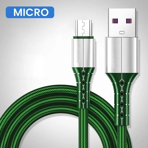 Cble De Donnes De Type C  Charge Rapide,Xiaomi 11 Pro,Huawei,Micro Usb,Chargeur Rapide,Fil De Tlphone Pour Samsung,5a,0.3 M,2 M,1/1 M - Type Green Micro-1m