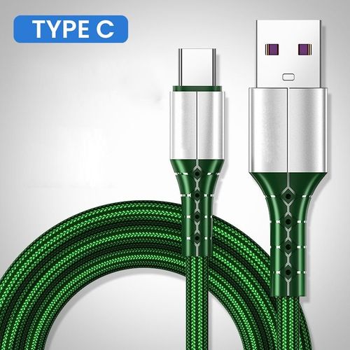 Cble De Donnes De Type C  Charge Rapide,Xiaomi 11 Pro,Huawei,Micro Usb,Chargeur Rapide,Fil De Tlphone Pour Samsung,5a,0.3 M,2 M,1/1 M - Type Green Type C-0.3m
