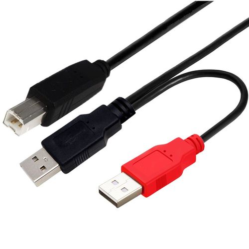 Cble de donnes de type Y pour imprimante  disque dur mobile 0.8m Double tte USB-B USB 2.0 Micro Mini 5pin Type-c Alimentation externe USB - Type USB B-0.8 m