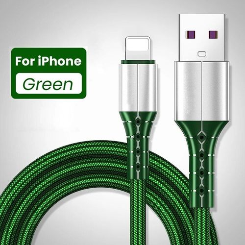 Cble De Donnes Usb  Charge Rapide Pour Iphone,Graphite A,14,13,12,11 Pro Max,Chargeur Usb A  8 Broches,Cble 0.3 M,1 M,1/1 M,Tresse En Nylon - Type Green For Iphone-0.3m