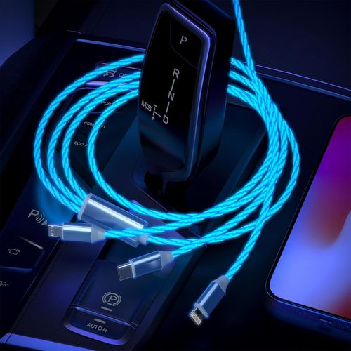 Cble De Recharge Multi-Cble Lumineux Pour Iphone 3-En-1 [Certifi Mfi ] Cble Lightning Avec Usb-Cµ Usb,Cble Lightning Lumineux Pour Apple Ios Iphone,Pad,Google,Android