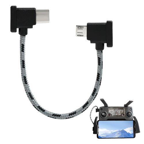 Cble De Tlcommande Micro Ab Vers Usb C, Cble De Donnes  Angle Droit De Type C Vers Micro Usb, Cble Adaptateur De Dronede De 15 Cm Compatible Avec La Tlcommande Dji Mini Se/Mavic Mini/Air