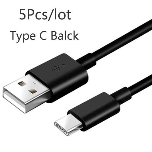 Cble De Tlphone Usb De Type C Pour Samsung Galaxy Tab A7 Lite S7 Fe F22 F32 F12 M42 M32 M12 A22 5g,5 Pices/Lot,Chargeur Rapide - Type Black-1m