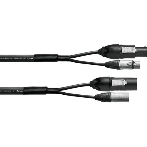 Cble DMX Hybride XLR + PowerCon 2,5 mm True1 15m - Cordial ELC CPH15-DMX15PWR125-T1