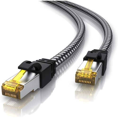 Cble Ethernet 3m, Cat 7 Cable RJ45 Haut Dbit 10Gbps 600MHz, cble rseau Cat 7 LAN Gigabit 3 m mtres S FTP, Cble Internet Compatible avec Routeur Modem Switch TV Box PC PS4 PS5, Noir.[G511]