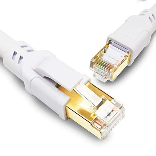 Cable Ethernet 3m Cat 8 RJ45 Cble Rseau Blind 40Gbps 2000MHz S/FTP Gigabit Internet Cable Lan para PS5, PS4, Router, TV, Switch, PC, x Box, CPL, POE, Plus Rapide que Cat5e/Cat6/Cat7 (Blanc).[G860]