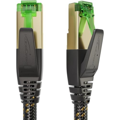 Cable Ethernet CAT7 avec triple blindage ultra-scuris et gaine en nylon flexible  1 m (Prise RJ45, Cble internet/LAN, 10Gbit/s pour une vitesse maximale de la fibre optique).[G199]