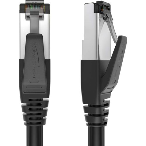 Cble Ethernet CAT8  1m Cble rseau avec un design rsistant  la rupture et un dbit rapide de 40Gbps (CAT8.1, idal pour Gaming/PS5/Xbox/Switch, RJ45, noir).[G196]