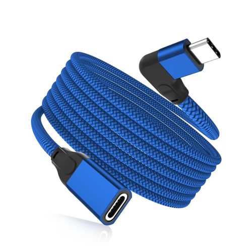 Cble Extension USB C 2M,Coud USB-C 3.1 3.2 Gen2 10Gbps Cordon Femelle  Mle 90 Degrs Type C,Rallonge Adaptateur Thunderbolt 3 pour Nintendo Switch,Mac Pro,iPad Air 4 5,Surface Go,Quest Link