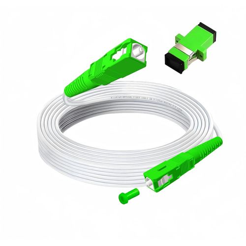 Cable Fibre Optique SC/APC-SC/APC pour Orange SFR Bouygues Freebox Sosh RED by SFR, Rallonge fibre optique Avec un Coupleur Fibre Optique Gratuit, Jarretire fibre optique simplex monomode (50M)