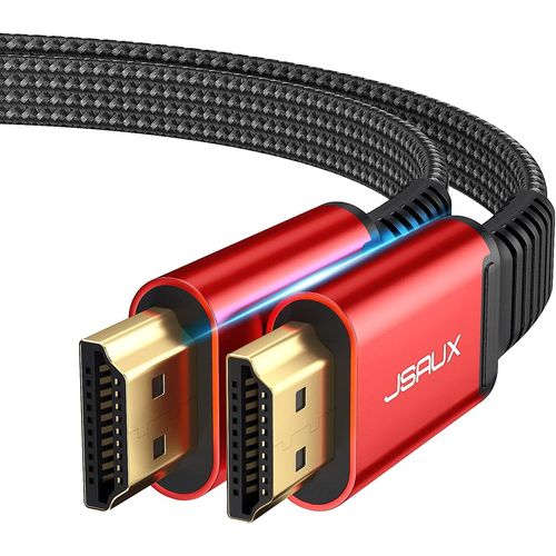 Cble Hdmi 4K 3Meter,Fil Plat Cble Hdmi 2.0 Nylon Tress Support 4K@60Hz 3D Hdr Uhd 2160P 1080P Ethernet Arc-Cordon Hdmi Pour Lecteur Blu-Ray/ Ps3/ Ps4/ Netfix/Fire Tv/Ecran-Rouge