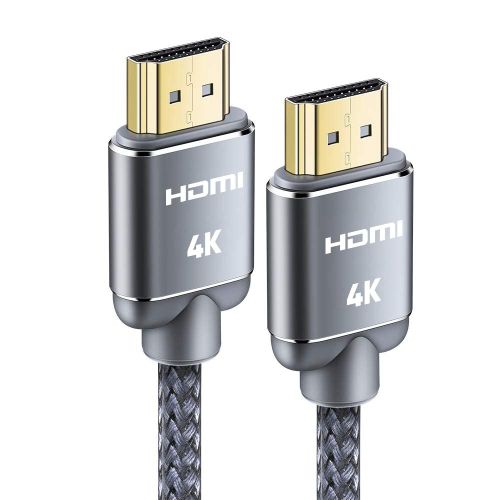 Cble Hdmi 4K 4.5M Cble Hdmi Par Ethernet En Nylon Tress Supporte 3D/ Retour Audio-Cordon Hdmi Pour Lecteur Blu-Ray/ Ps3/ Ps4/ Netfix/Fire Tv/Ecran-Gris
