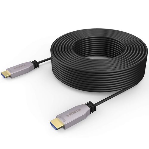 Cble HDMI fibre optique 50 m 4K @ 60 Hz, cble HDMI 2.0b prend en charge 18,2 Gbit/s, HDR10, ARC, HDCP2.2, 3D, Dolby Vision, sous-chantillonnage 4:4/4:2/4:2:0 fin et flexible