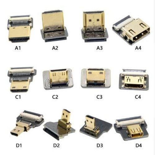 Cble HDMI FPV Type A femelle vers Micro HDMI Type D mle, coude plat HDTV FPC pour GH4 GoPro BMPCC A5000, A4 D