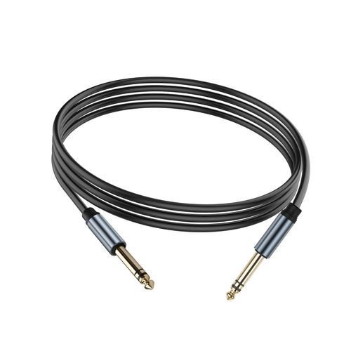 Cble instrument 1/4 pouce TRS Cble audio stro droit 6,35 mm TRS Cble jack stro mle  mle 1/4 pouce plaqu or pour guitare, enceinte de home cinma et amplificateur 5.9FT
