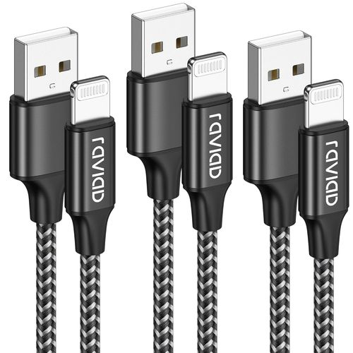 Cble Iphone Chargeur Iphone [2m/Lot De 3] Certifi Mfi Cble Lightning Nylon Tress Rsistant Fil Lightning Charge Rapide Cordon Pour Iphone 14 13 12 11 Pro Max Mini Xr Xs X 8 7 6s 6 5s 5