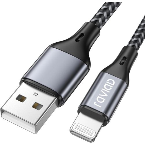 Cble Iphone Chargeur Iphone, [Certifi Mfi] Fil Lightning Nylon Tress Ultra Rsistant Pour Iphone 13/12/11/Pro/X/Xs/Xr/8/8 Plus/7/7 Plus/6s/6s Plus/6/6 Plus/Se/5s/5-1.2m/4ft Gris.[V790]