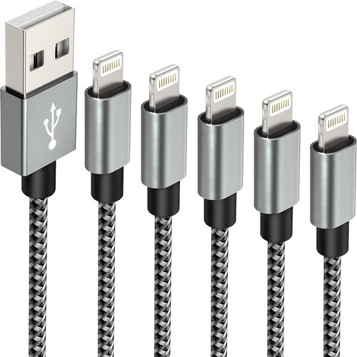 Cable iPhone Lot de 5,Cable Lightning 2m 2m 3m 1m 1m,Chargeur iPhone Long Certifi MFI,Cable iPhone usb Fil iPhone Tress Nylon Compatible avec iPhone 13/12/11/Pro Max/XS/XR/X/8/7/7Plus/6s/6/SE