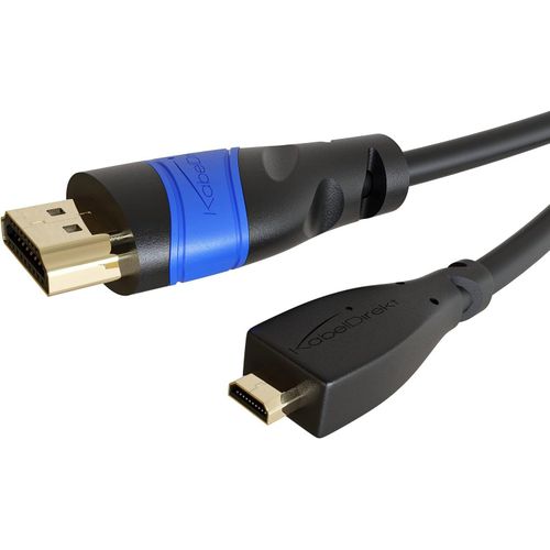 Cble Micro HDMI avec Design incassable - 1 m (HDMI vers Micro-HDMI, bidirectionnel, 4K@60Hz pour Ultra HD, High Speed avec Ethernet, Tablets/Camras/Raspberry Pi, Noir).[V1042]