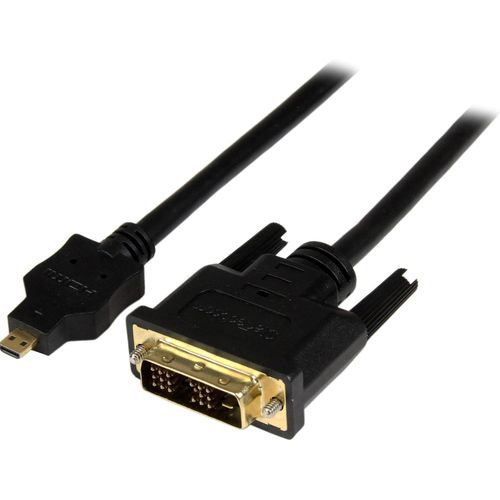 Cble Micro HDMI vers DVI 1m Adaptateur Micro HDMI vers DVI-D,Convertisseur Periphrique Micro HDMI Type-D vers crans/Projecteurs/Affichages DVI-D Single Link,Rsistant (HDDDVIMM1M).[W429]