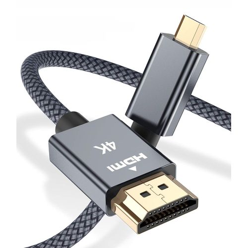 Cble Micro Hdmi Vers Hdmi 2M,4K 60Hz Cordon Micro Hdmi Type D Mle Compatible Pour Raspberry Pi 4 4B,Gopro Black Hero 7 6 5 4, Camera A6000 A6300,Nikon B500,Lenovo Yoga 3 Pro [CAB4192955]