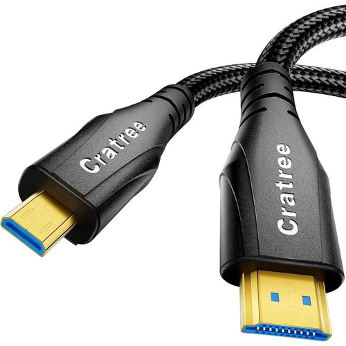 Cble Micro HDMI vers HDMI 3M, 8K 60hz 4K 120hz, Micro HDMI Ultra Haute Vitesse Supporte HDR eARC Compatible avec GoPro Hero 7 6 5 4,Raspberry Pi 4,Sony Camera,Nikon