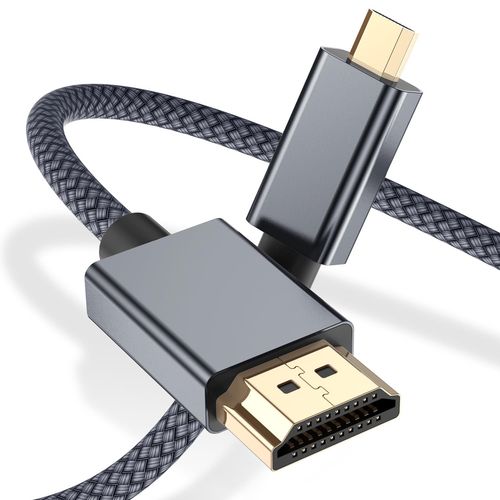Cble Micro HDMI vers HDMI 4.5M,4K 60Hz Cordon Micro HDMI Type D Mle Compatible pour Raspberry Pi 4 4b,GoPro Black Hero 7 6 5 4,Sony Camera A6000 A6300,Nikon B500,Lenovo Yoga 3 Pro 710,Canon