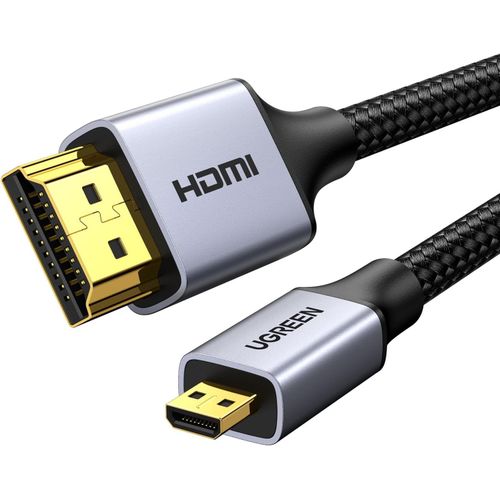 Cble Micro HDMI vers HDMI 4K 60Hz Cble Micro HDMI Mle vers HDMI Mle Micro HDMI 2.0 Nylon Tress 3D ARC HDR Compatible avec Asus Zenbook Huawei MediaPad Raspberry Pi 4 Hero 7 6 5 (2M)