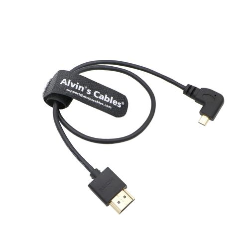 Cble Micro Hdmi Vers Hdmi 8K60P Haute Vitesse 2.1 Pour Sony A7 Iv Fx30 Zv-E10, Pour Canon R5C R5 R6, Atomos Shinobi Ninja V, 45 Cm, Micro Hdmi  Angle Droit[GOP6256018]