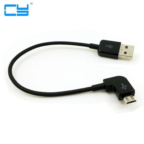 Cble micro USB court a 90 degrs 2A 90 Corner Charge rapide USB vers chargeur d'angle Microusb Synchronisation des donnes Cble de charge rapide, 2m - Noir