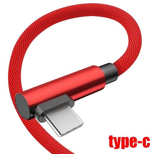 Cble micro USB de type C  charge rapide,coud rsistant  90 degrs,5A,chargeur de donnes,pour tlphone portable,en nylon - Type 2m #B