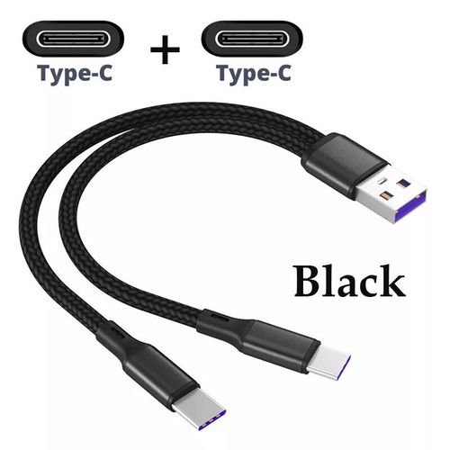 Cble Micro USB/Type-C 2 en 1 de 1.2m pour Recharge Rapide,Cordon de Chargeur pour Tlphone Portable Android - Type black 2type c-1.2m