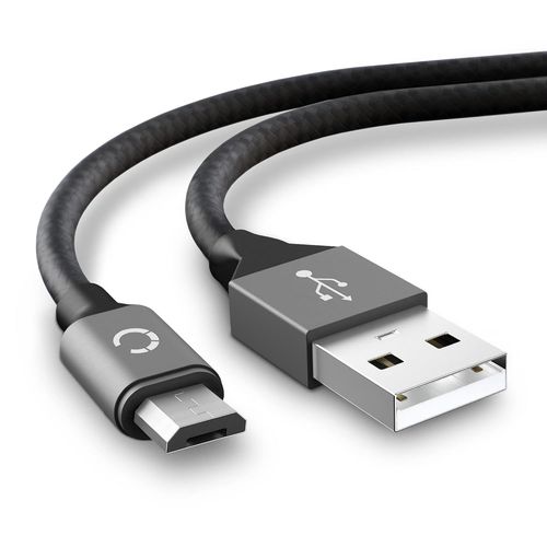 Cble Micro USB vers USB A 2.0 transfert de donnes 2A et charge - 2m gris Nylon data communication