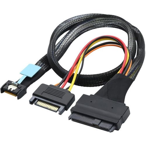 Cble Mini Cool Edge IO MCIO 4X vers U.2 SFF-8639 NVME PCIe PCI-Express pour carte mre SSD
