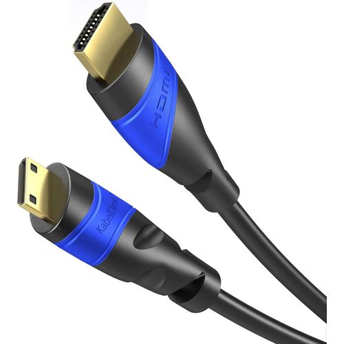 Cble Mini HDMI avec Design incassable - 3m (HDMI vers Mini HDMI, bidirectionnel, 4K@60Hz pour Ultra HD, HDMI 2.0/1.4, High Speed avec Ethernet, Tablets/Camras/Camscopes, Noir)