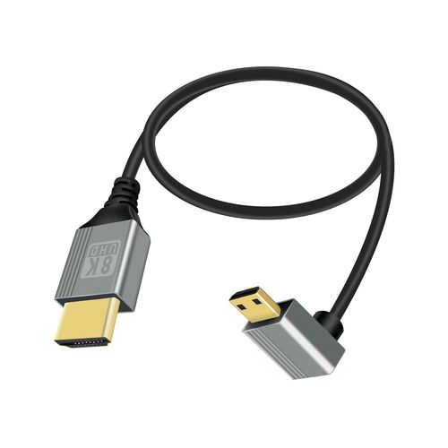 Cble Mini Hdmi Vers Hdmi 2.1 8K@60Hz 48Gbps Avec Une Courbure De 90 Degrs Vers Le Bas, Compatible Avec Les Ordinateurs Portables, Les Camscopes Et Plus Encore.(Vers Le Bas, 0.5M[GBP6271309]