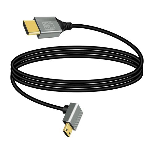 Cble Mini Hdmi Vers Hdmi 2.1 8K@60Hz 48Gbps Avec Une Courbure De 90 Degrs Vers Le Bas, Compatible Avec Les Ordinateurs Portables, Les Camscopes Et Plus Encore.(Vers Le Bas, 1M)[GBP6271308]